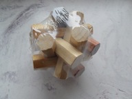 Sześciokątny burr, łamigłówka, układanka z 12-stu drewnianych części