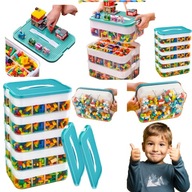 POJEMNIK NA ZABAWKI DUŻY NA AUTA PLASTIKOWA WALIZKA RESORAKI PÓŁKA 53X30X22