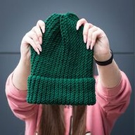 Czapka Beanie wełniana merino handmade butelkowa zieleń