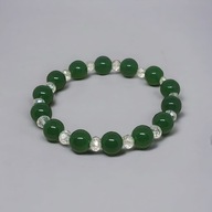 Jadeit...Jadeitowa bransoletka bransoletka z cyrkoniami
