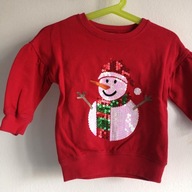 Bluza dziewczęca świąteczna IDEALNA next 80 cienka dresowa śliczna (461)
