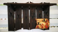 Wieszak drewniany opalany, vintage, rustykalny sielski maki