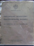 PRELIMINARZ BUDŻETOWY RP -lata 1927-1928