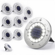 12x LAMPY SOLARNE WBIJANE DO OGRODU DYSKI LED 16 LED PIĘKNE OŚWIETLENIE