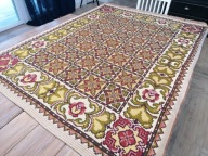 TKANY DWUSTRONNY KILIM OBRUS KAPA NARZUTA WZORY RÓŻE C1 145 x 185