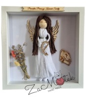 Ramka PREZENT NA KOMUNIĘ CHRZEST PAMIĄTKA I KOMUNII ANIOŁ STRÓŻ W RAMCE 3D