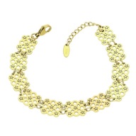 83544 Bransoletka złota stal chirurgiczna 18+3 CM 11 MM ażurowa