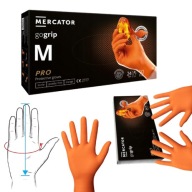 RĘKAWICZKI NITRYLOWE JEDNORAZOWE ROBOCZE M 50SZT POMARAŃCZOWE MERCATOR
