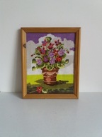 HAFT KRZYŻYKOWY - KWIATY W WAZONIE 28 / 23/5 cm.