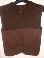 Kamizelka wełniana M 40 42 handmade zapinana jak nowa