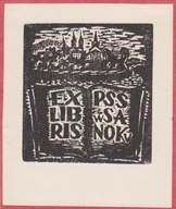 Turkowski exlibris PSS w Sanoku ekslibris Sanok linoryt sygnowany ołówkiem