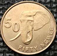 *ZAMBIA [1341B]*50 ngwee 2012 Republika Zambii UNC zwierzęta. Fauna