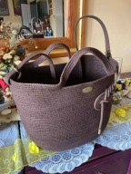 Torba koszyk ze sznurka – ręcznie robiona, sztywna, handmade