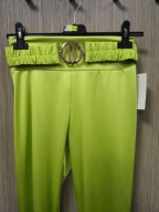 Leginsy limonka cienkie z paskiem, klamrą M/L Italy !!!