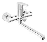 Bateria umywalkowa ścienna Ferro srebrny