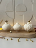 Świeca sojowa zestaw 3szt Holly Jolly bombki Święta prezent |noya