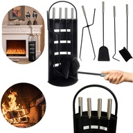 ZESTAW KOMINKOWY MALMO 5W1 NARZĘDZIA AKCESORIA DO KOMINKA PIECA POGRZEBACZ