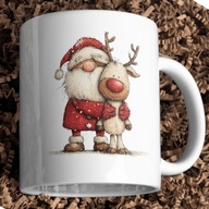 Kubek świąteczny Mikołaj i renifer