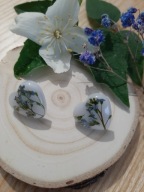 Kolczyki sztyfty z żywicy z suszonymi kwiatami Wyjątkowe prezent