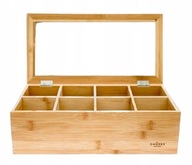 HERBACIARKA PUDEŁKO POJEMNIK NA HERBATĘ BAMBUS