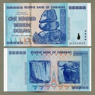 Banknot kolekcjonerski 100 Trillionów Dolarów Zimbabwe Unikat UV blikshop