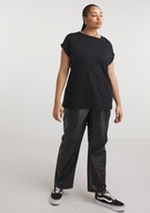Simply Be t-shirt oversize boyfriend długi luźny tunika czarny podkoszulek