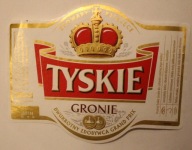 ETYKIETA - BROWARY KSIĄŻĘCE - TYSKIE - GRONIE DWUKROTNY ZDOBYWCA GRAND PRIX