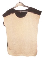 ZŁOTO CZARNA SWETERKOWA TUNIKA OZDOBY 44