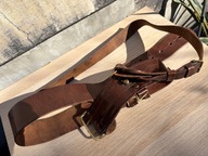 Stary Pas skórzany brązowy oficerski z koalicyjką