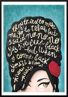 A2 KOLOROWY PLAKAT MUZYCZNY MUZYKA AMY WINEHOUSE REHAB, DO DOMU NA PREZENT