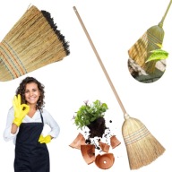 MIOTŁA GOSPODARCZA NATURALNA EKO KIJ 140CM DRZEWO BUKOWE DO ZAMIATANIA HIT