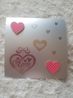 KARTA OKOLICZNOŚCIOWA ręcznie robiona LOVE Walentynki