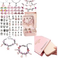 DUŻY ZESTAW DO ROBIENIA BRANSOLETEK I NASZYJNIKÓW DLA DZIECI KORALIKI