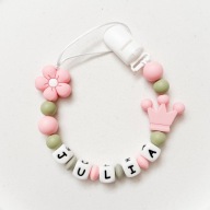 Zawieszka silikonowa do smoczka z imieniem dla niemowląt