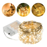 LAMPKI CHOINKOWE DRUCIK 100 LED NA BATERIE 3000K CIEPŁY BIAŁY 10 METRÓW