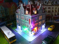 Kamienica Narożna z Barem KFC Oświetlona LED w skali H0