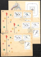 *FDC ROCZNIK 1962 Fi 1149-51 ab + Fi bl 30 kas. 4 szt. MISTRZOSTWA ŚWIATA