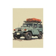 "Explorer’s Dream" – Stylowy Plakat Dekoracyjny z Ikonicznym Samochodem