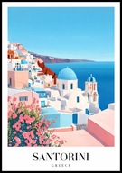 A2 PLAKAT SANTORINI GRECJA GREECE WYSPA CYKLADY MORZE EGEJSKIE