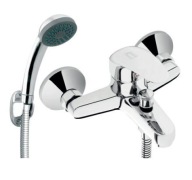 Bateria wannowo-prysznicowa jednouchwytowa ścienna Ferro BLUE srebrny