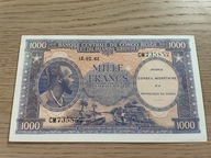 Kongo Belgijskie - 1000 franków - 1962 - bardzo rzadki
