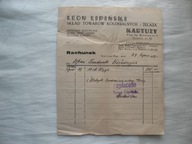 KARTUZY KASZUBY WÓDKI WINA LIKIERY NAWOZY RACHUNEK KOŚCIERZYNA 1939 r.