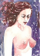 =Obraz=AKT =akwarela=kobieta=Joanna MAŁOSZCZYK