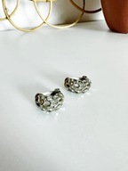 Srebrne del8katne klipsy kolczyki vintage PD&J, grawerowane, elegancki wzór