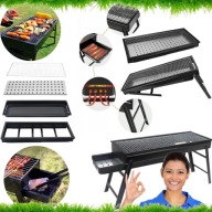 GRILL WĘGLOWY 60CM TURYSTYCZNY SKŁADANY PRZENOŚNY OGRODOWY DUŻO NA KEMPING