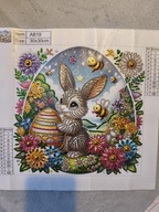 WOŚP - Obraz do oprawy - KRÓLIK WIELKANOCNY - wykonany haftem diamentowym