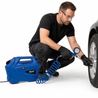 KOMPRESOR BEZOLEJOWY 8bar 180L/min 1100W POMPKA DO KÓŁ AUT ROWERÓW MATERACY