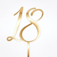ZŁOTY TOPPER NA TORT 18 | Urodziny Osiemnastka Jubileusz Dekoracja