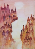 Kompozycjamiasto o wschodzie Akwarela Sabina Salamon 30x21