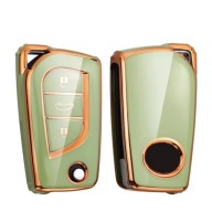 Zielono-złote etui kluczyk TOYOTA Auris Avensis Yaris Aygo RAV4 3 przyciski